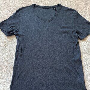 Theory Gaskell V-Neck T-Shirt Pima Cotton Charcoal Heather Size XS